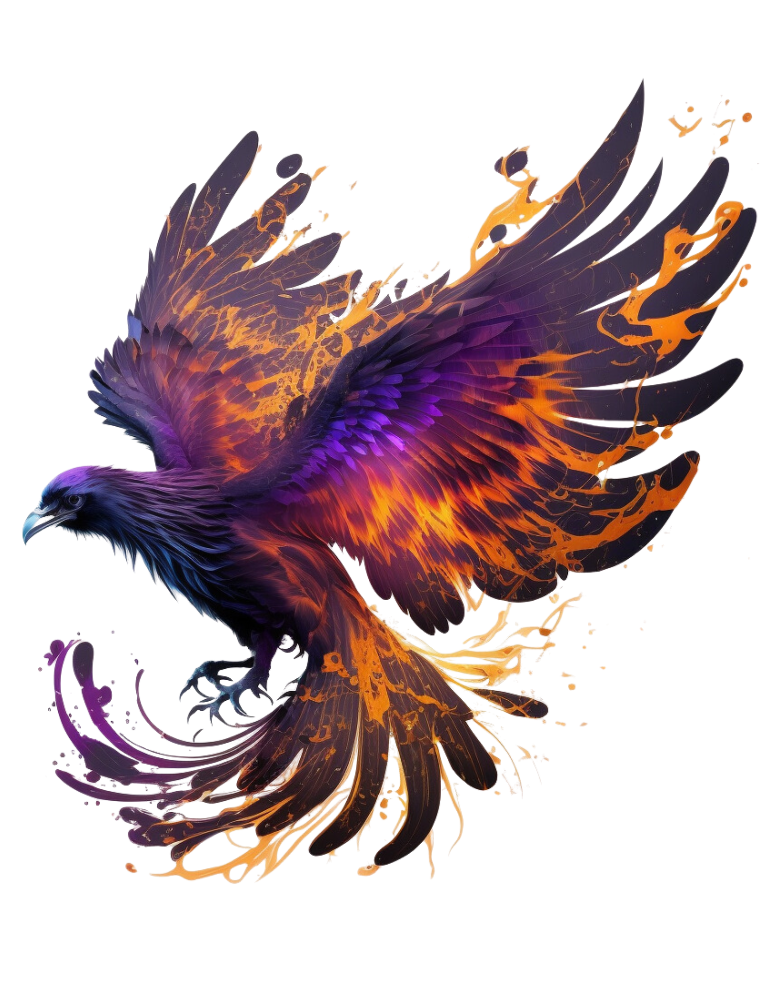 purple orange black phoenix